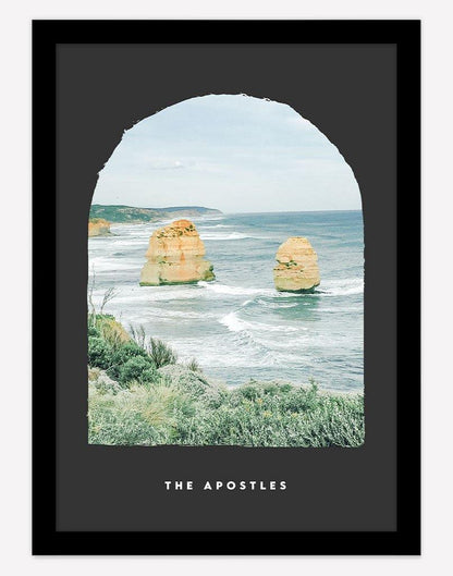 The Apostles | Photography - Wall Art - A4 - Black Frame - Dark Grey Australia