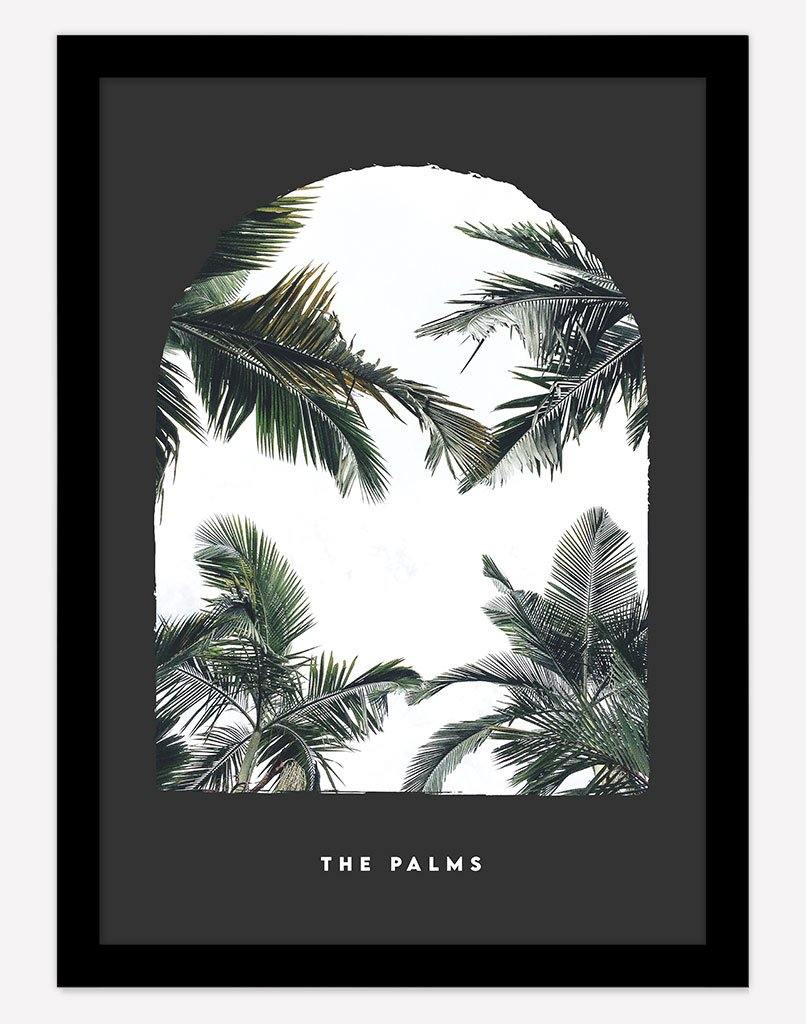 The Palms | Photography - Wall Art - A4 - Black Frame - Dark Grey Australia