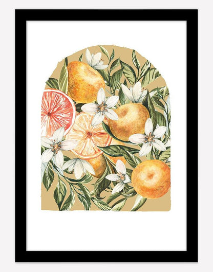Citrus Bouquet | Wall Art - A4 - Black Frame - Golden Australia