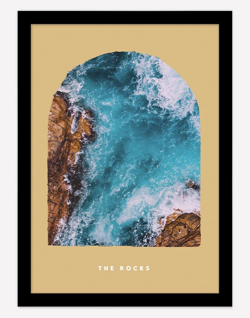 The Rocks | Photography - Wall Art - A4 - Black Frame - Golden Australia
