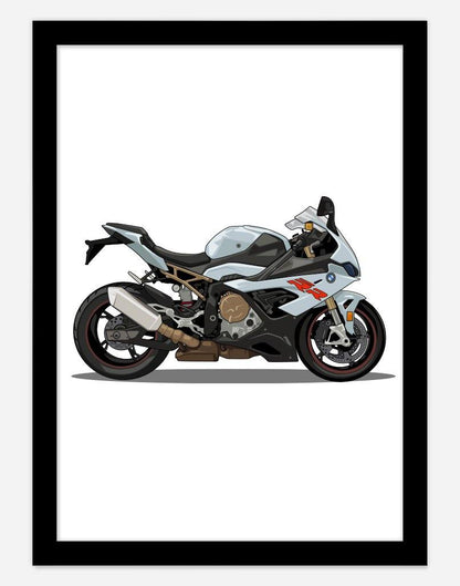 Custom Motorbike Portrait - A4 - Black Frame - Portrait Australia