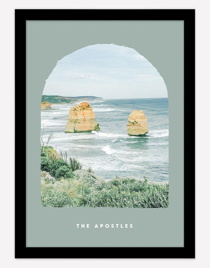 The Apostles | Photography - Wall Art - A4 - Black Frame - Sage Australia