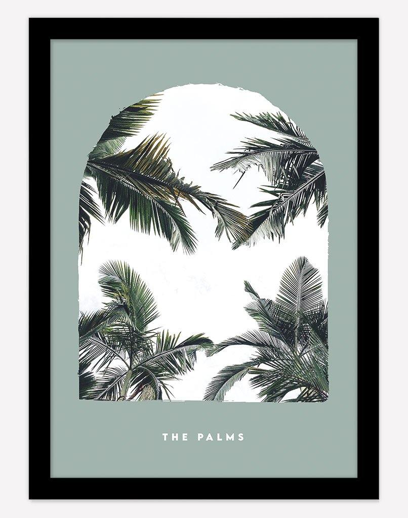 The Palms | Photography - Wall Art - A4 - Black Frame - Sage Australia