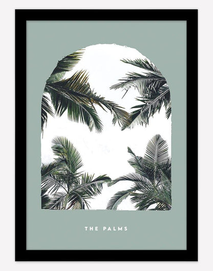 The Palms | Photography - Wall Art - A4 - Black Frame - Sage Australia