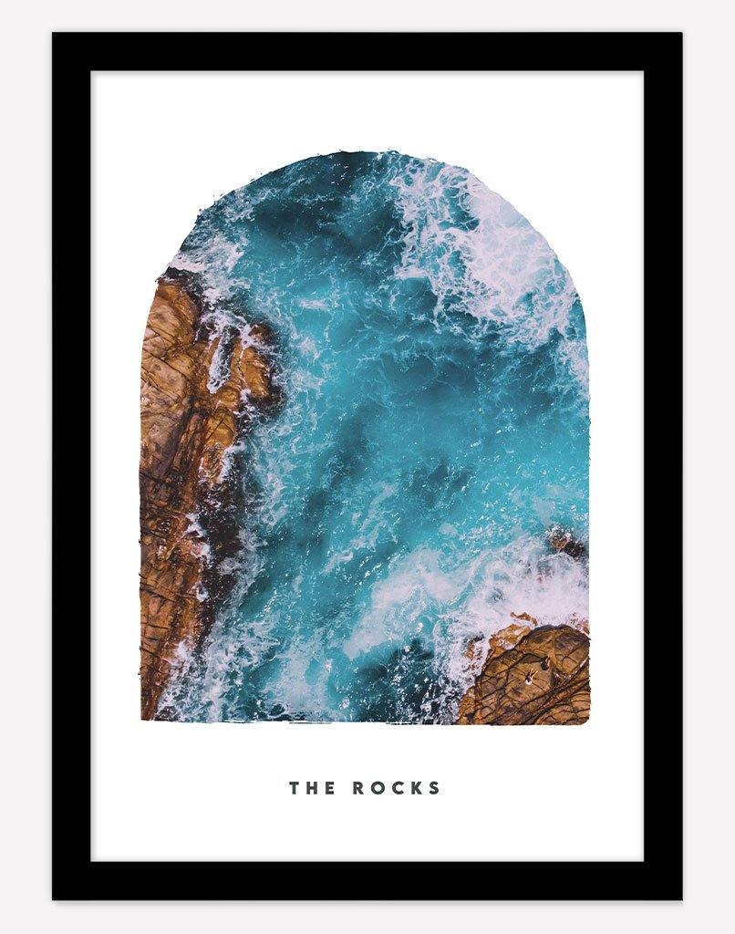 The Rocks | Photography - Wall Art - A4 - Black Frame - White Australia