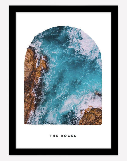 The Rocks | Photography - Wall Art - A4 - Black Frame - White Australia