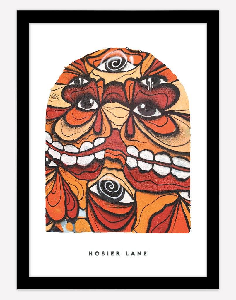 Hosier Lane | Photography - Wall Art - A4 - Black Frame - White Australia