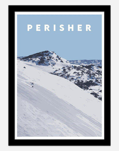 Perisher | Travel Poster - Wall Art - A4 - Black Frame - Australia