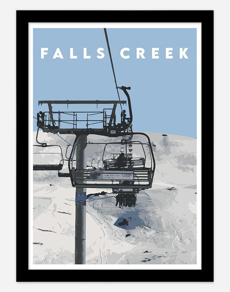 Falls Creek | Travel Poster - Wall Art - A4 - Black Frame - Australia