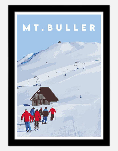 Mount Buller | Travel Poster - Wall Art - A4 - Black Frame - Australia