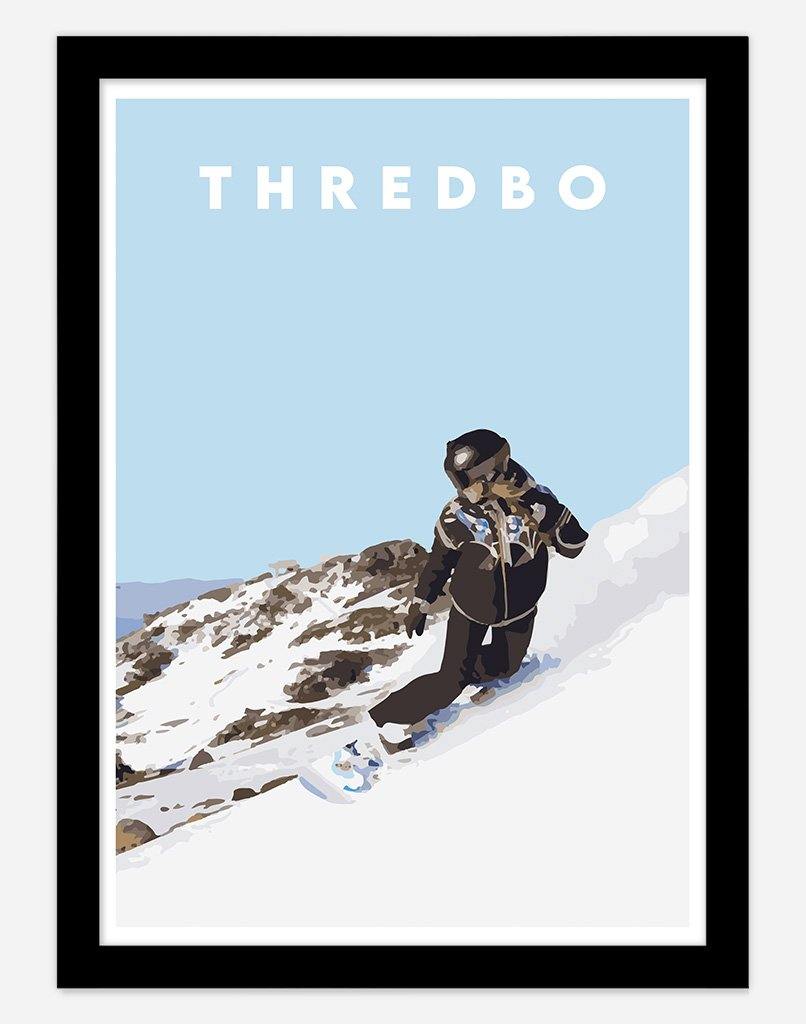 Thredbo | Travel Poster - Wall Art - A4 - Black Frame - Australia