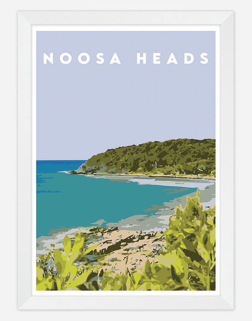 Noosa Heads II | Travel Poster - Wall Art - A4 - White Frame - Australia