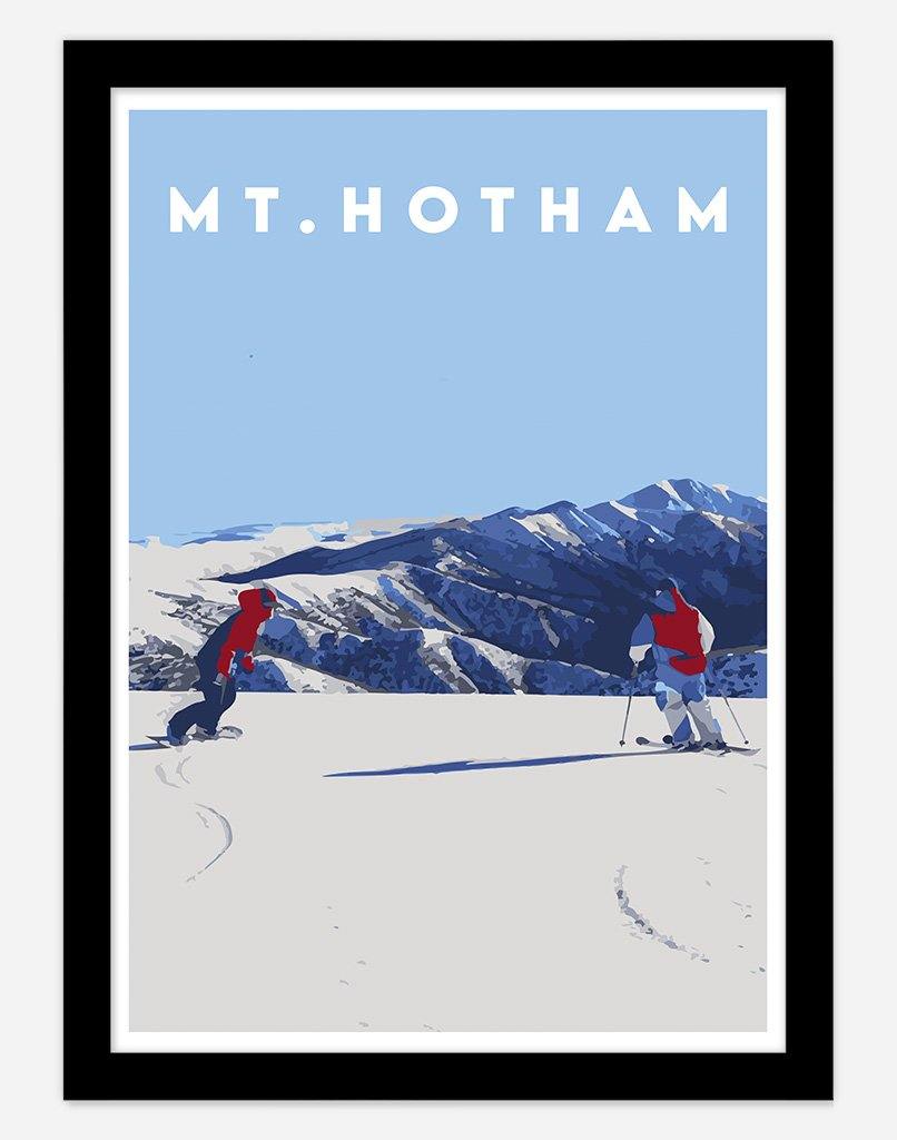 Mount Hotham | Travel Poster - Wall Art - A4 - Black Frame - Australia