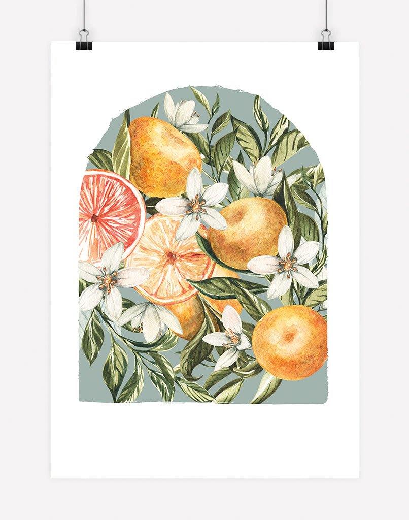Citrus Bouquet | Wall Art - A4 - Unframed - Sage Australia