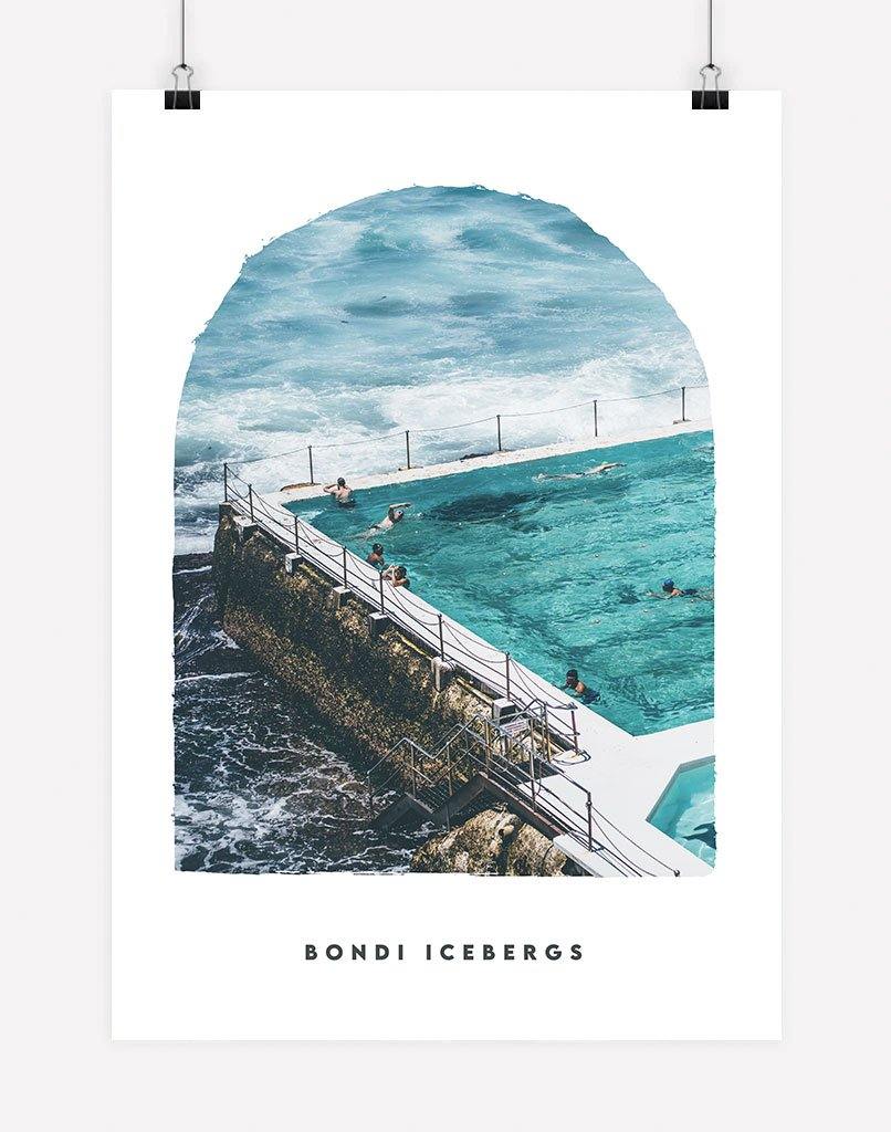 Bondi Icebergs | Photography - Wall Art - A4 - Unframed - White Australia
