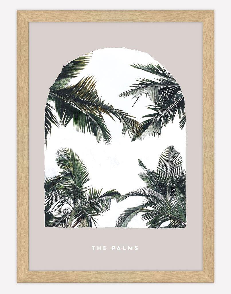 The Palms | Photography - Wall Art - A4 - Timber Frame - Blush Australia