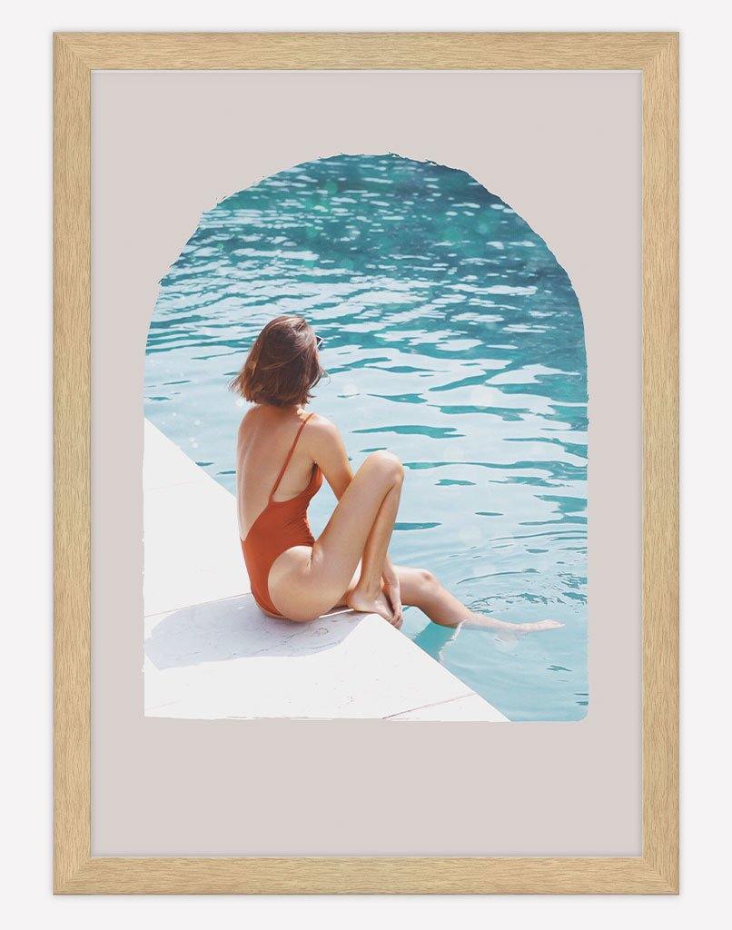 Poolside | Photography - Wall Art - A4 - Timber Frame - Blush Australia
