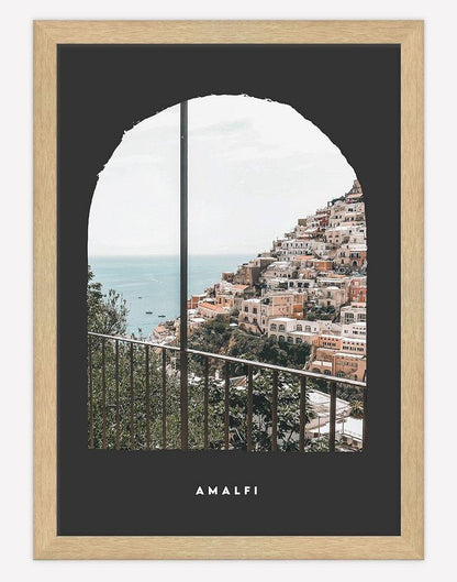 Amalfi II | Photography - Wall Art - A4 - Timber Frame - Dark Grey Australia