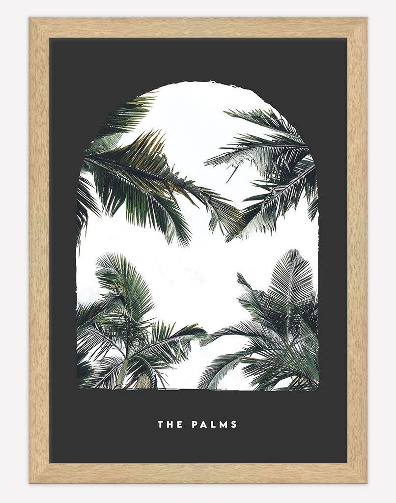 The Palms | Photography - Wall Art - A4 - Timber Frame - Dark Grey Australia