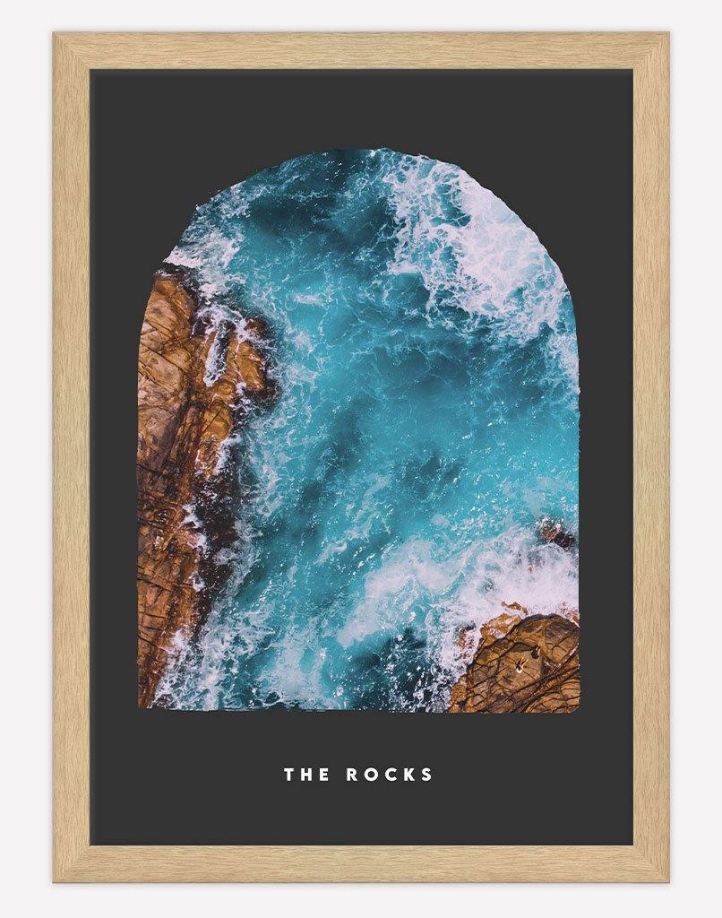 The Rocks | Photography - Wall Art - A4 - Timber Frame - Dark Grey Australia