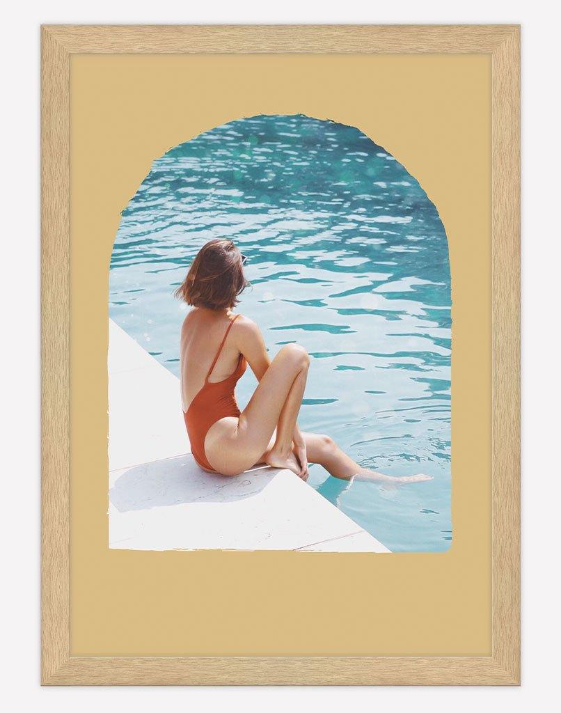 Poolside | Photography - Wall Art - A4 - Timber Frame - Golden Australia