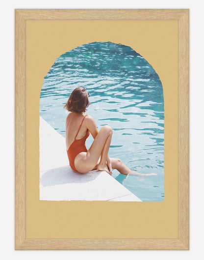 Poolside | Photography - Wall Art - A4 - Timber Frame - Golden Australia