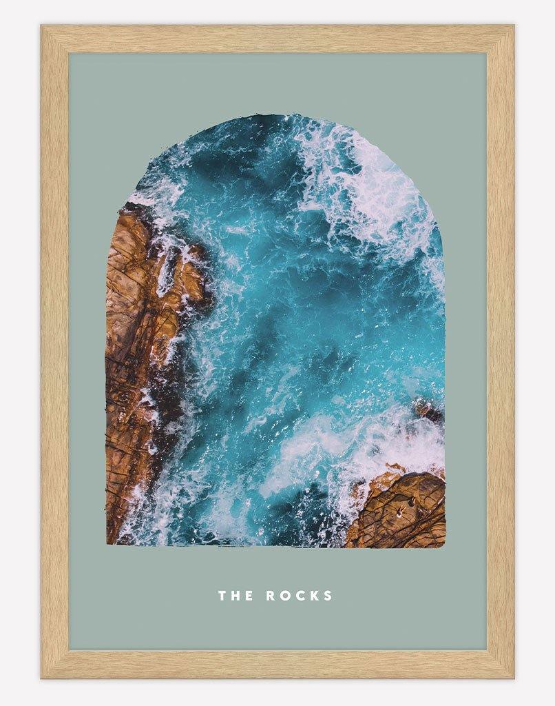 The Rocks | Photography - Wall Art - A4 - Timber Frame - Sage Australia