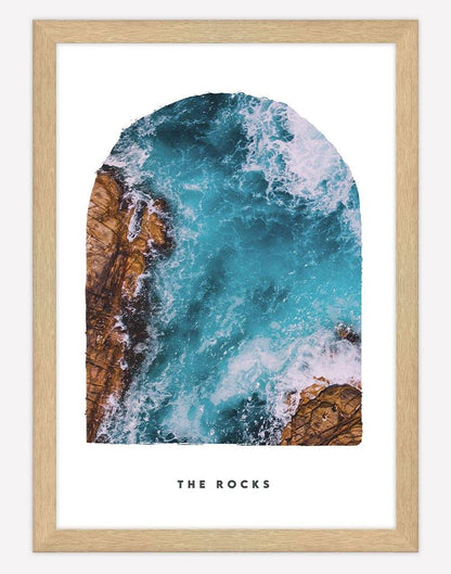 The Rocks | Photography - Wall Art - A4 - Timber Frame - White Australia