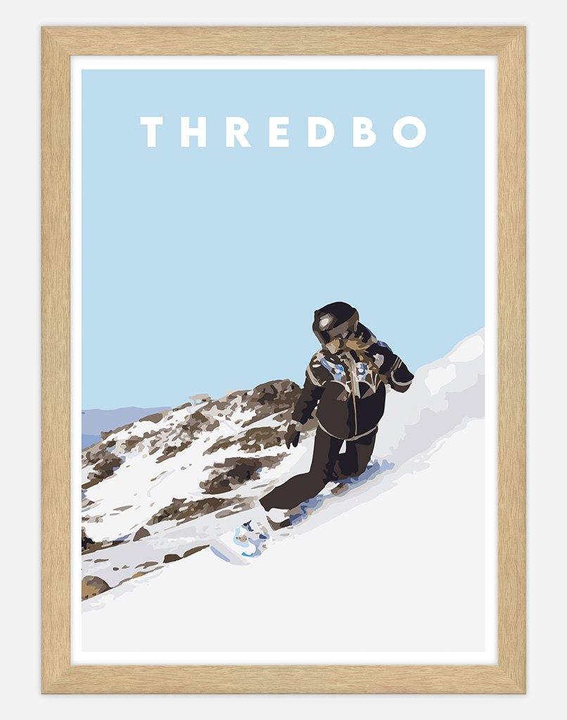 Thredbo | Travel Poster - Wall Art - A4 - Timber Frame - Australia