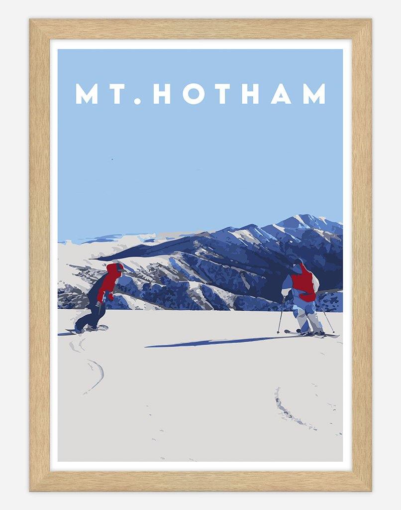 Mount Hotham | Travel Poster - Wall Art - A4 - Timber Frame - Australia