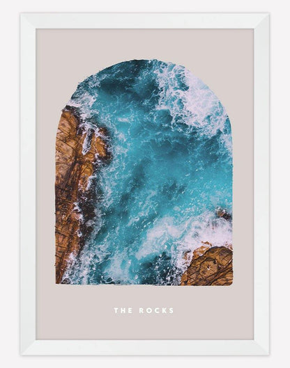 The Rocks | Photography - Wall Art - A4 - White Frame - Blush Australia