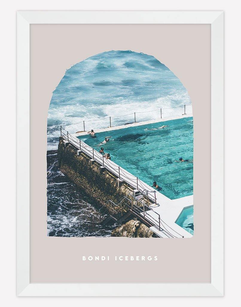 Bondi Icebergs | Photography - Wall Art - A4 - White Frame - Blush Australia