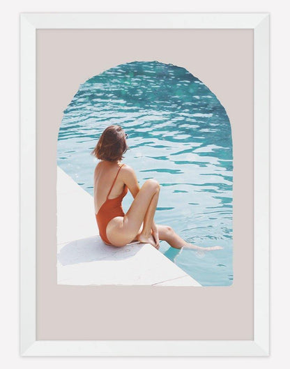 Poolside | Photography - Wall Art - A4 - White Frame - Blush Australia
