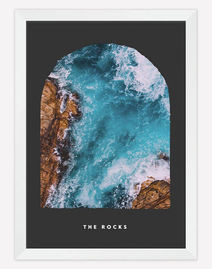 The Rocks | Photography - Wall Art - A4 - White Frame - Dark Grey Australia