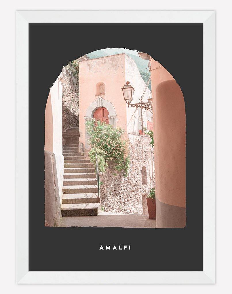 Amalfi | Photography - Wall Art - A4 - White Frame - Dark Grey Australia