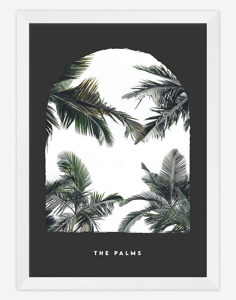 The Palms | Photography - Wall Art - A4 - White Frame - Dark Grey Australia