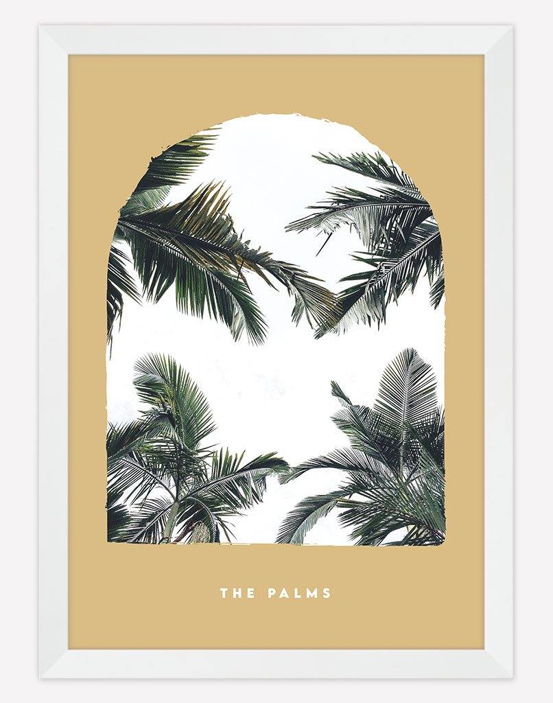 The Palms | Photography - Wall Art - A4 - White Frame - Golden Australia