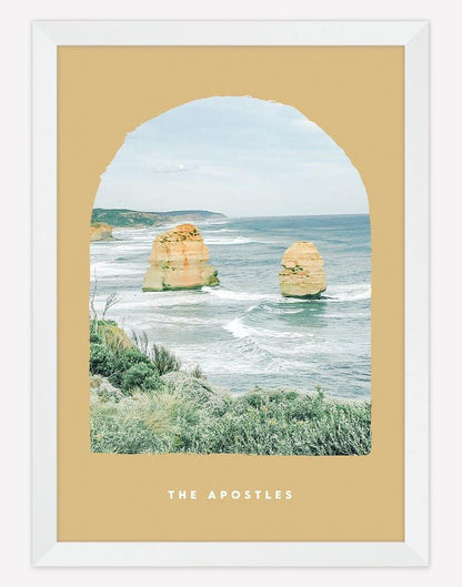 The Apostles | Photography - Wall Art - A4 - White Frame - Golden Australia