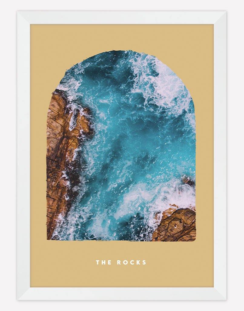 The Rocks | Photography - Wall Art - A4 - White Frame - Golden Australia
