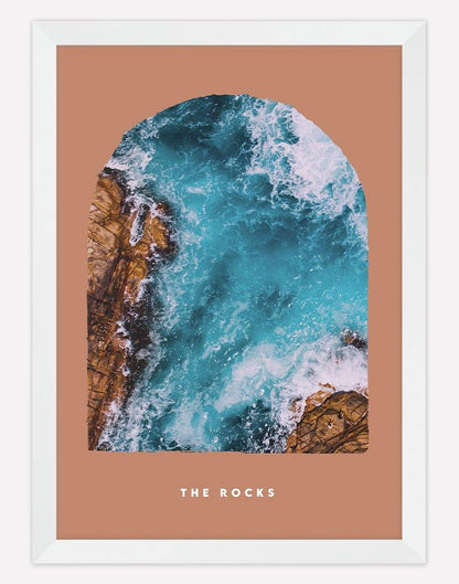 The Rocks | Photography - Wall Art - A4 - White Frame - Rust Australia