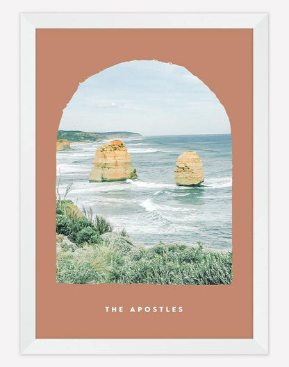 The Apostles | Photography - Wall Art - A4 - White Frame - Rust Australia