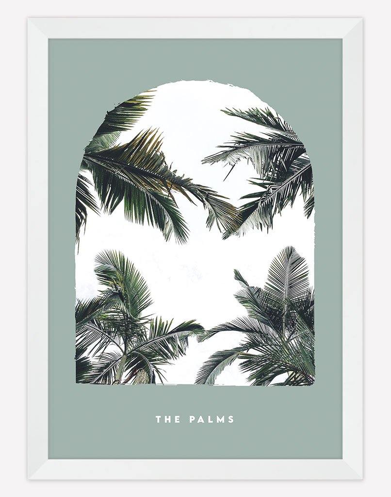 The Palms | Photography - Wall Art - A4 - White Frame - Sage Australia