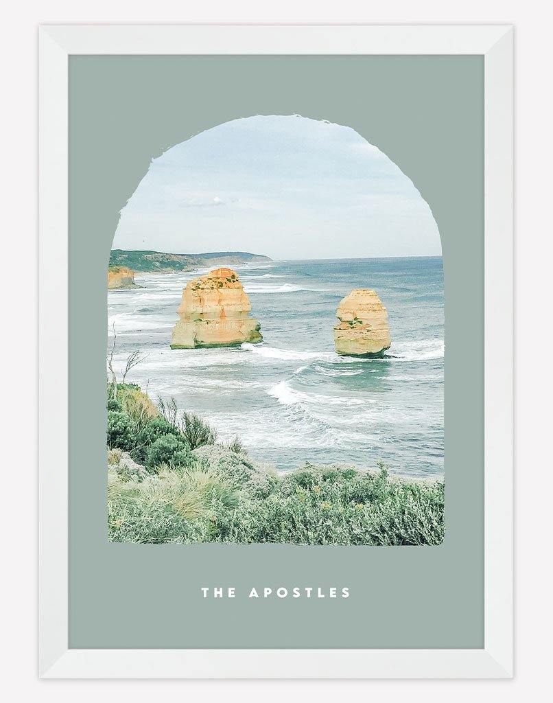 The Apostles | Photography - Wall Art - A4 - White Frame - Sage Australia