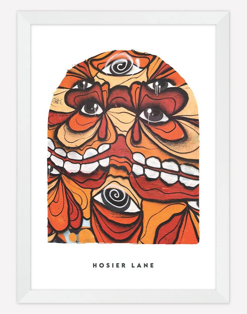 Hosier Lane | Photography - Wall Art - A4 - White Frame - White Australia