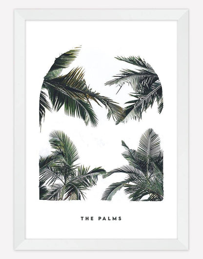The Palms | Photography - Wall Art - A4 - White Frame - White Australia