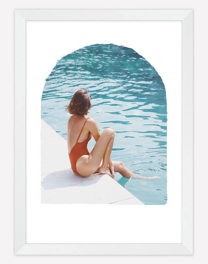 Poolside | Photography - Wall Art - A4 - White Frame - White Australia