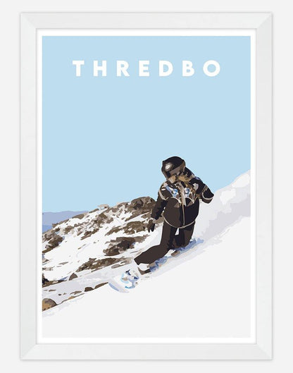 Thredbo | Travel Poster - Wall Art - A4 - White Frame - Australia