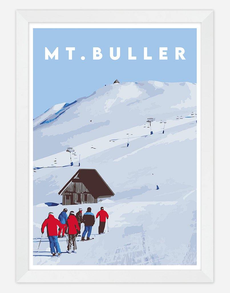 Mount Buller | Travel Poster - Wall Art - A4 - White Frame - Australia